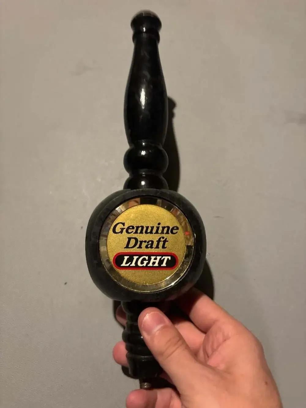 Miller Genuine Draft Light 3-Sided Wood Beer Tap Handle
